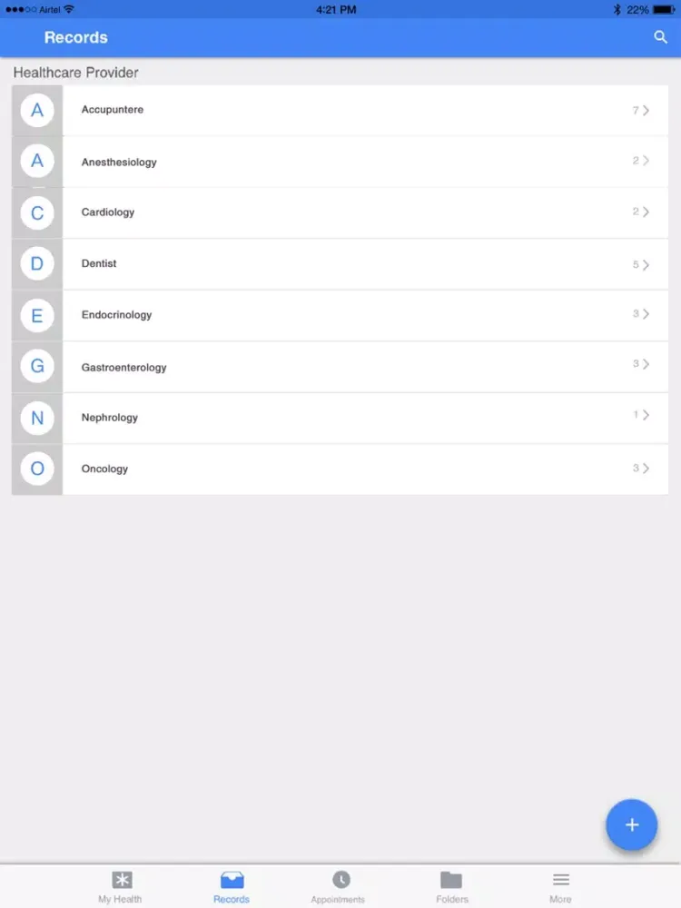 Zrzuty ekranu MyMedi iPad 