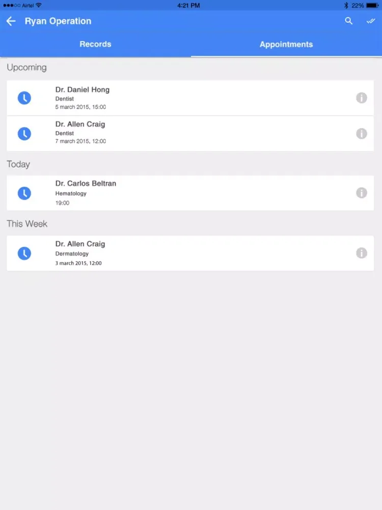 Zrzuty ekranu MyMedi iPad 