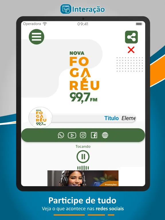 Tangkapan layar Rádio Fogaréu FM iPad 