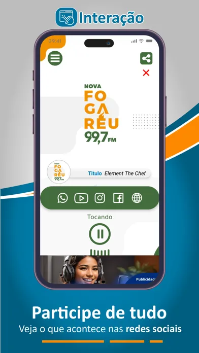 Tangkapan layar Rádio Fogaréu FM