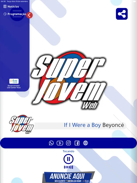 Zrzuty ekranu Radio Super Jovem Web iPad 