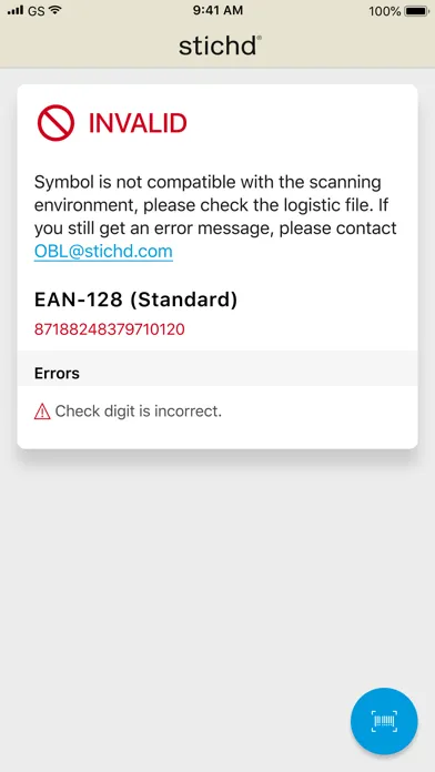 stichd® barcode validator Screenshots