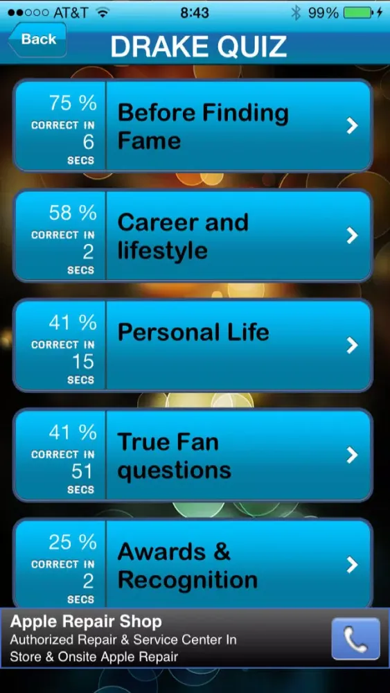 Celebrity Fan Quiz - Drake edition سکرین شاٹس