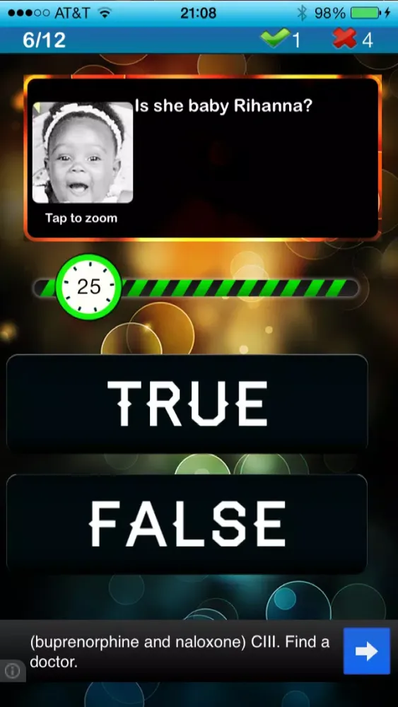 Captures d'écran de Celebrity Fan Quiz - Rihanna edition
