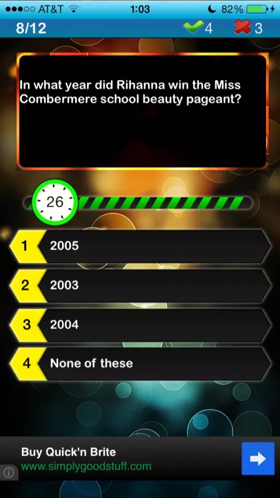 Captures d'écran de Celebrity Fan Quiz - Rihanna edition