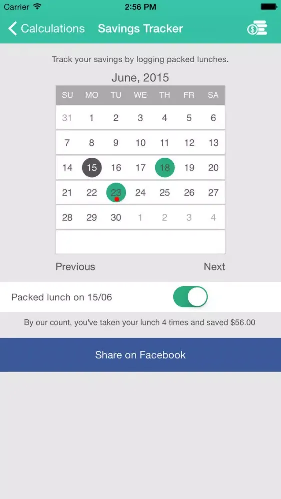 Zrzuty ekranu Lunch Saver - Savings Goals