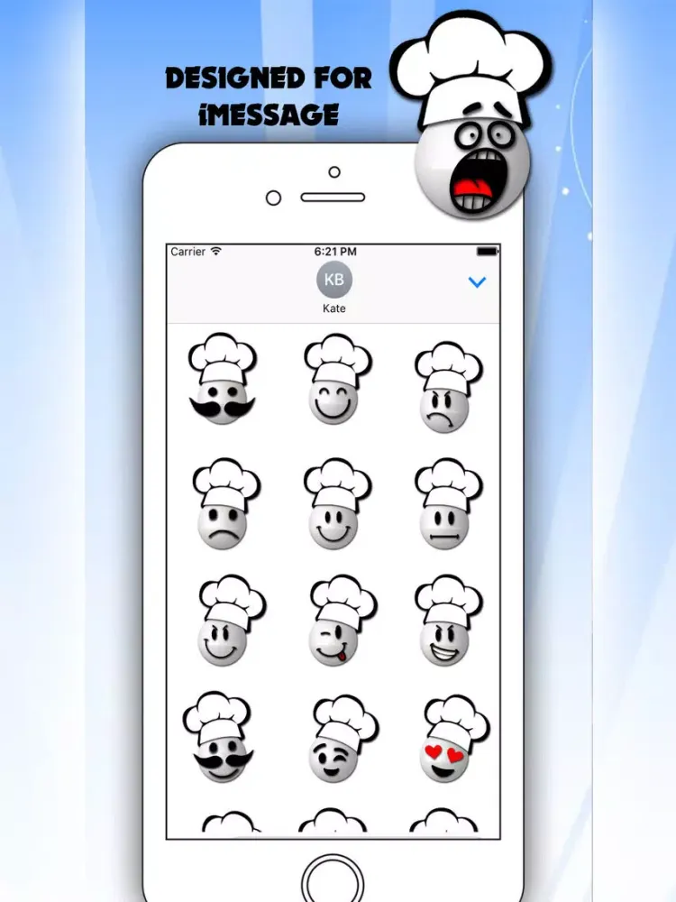 Tangkapan skrin Cook Stickers Emoji iPad 