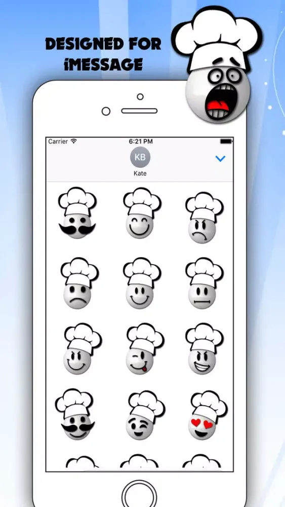 Tangkapan skrin Cook Stickers Emoji