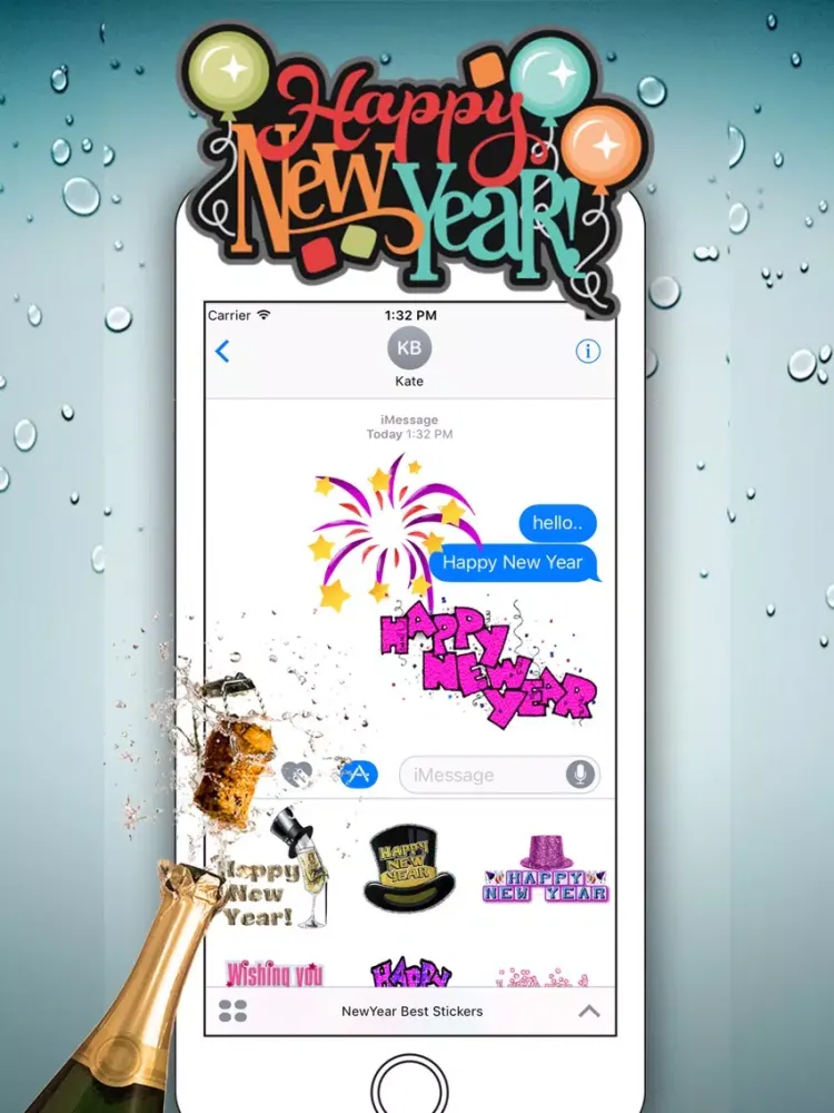 Capturas de pantalla de Happy New Year for iMessage iPad 