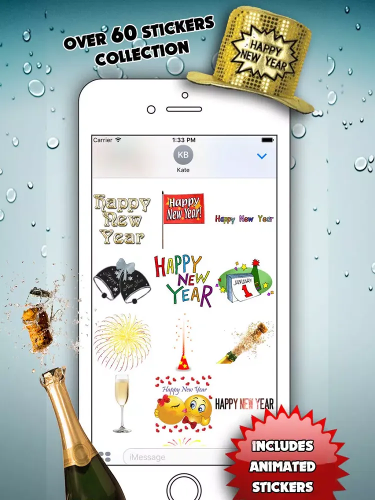 Capturas de pantalla de Happy New Year for iMessage iPad 