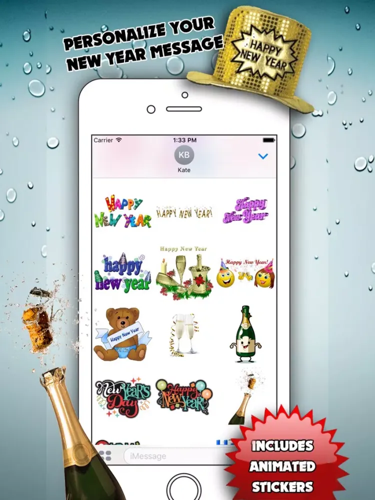 Capturas de pantalla de Happy New Year for iMessage iPad 