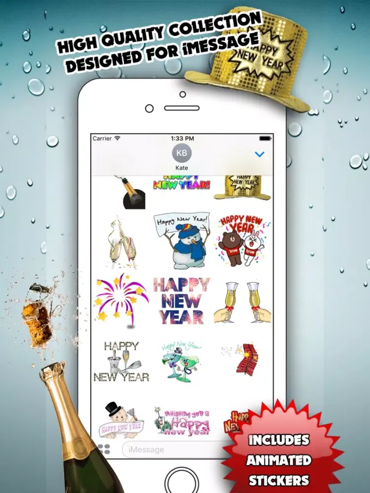 Capturas de pantalla de Happy New Year for iMessage iPad 