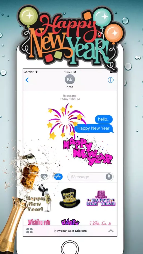 Capturas de pantalla de Happy New Year for iMessage