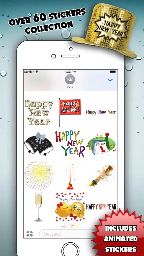 Capturas de pantalla de Happy New Year for iMessage