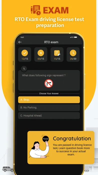 Capturas de tela do RTO vehicle detail