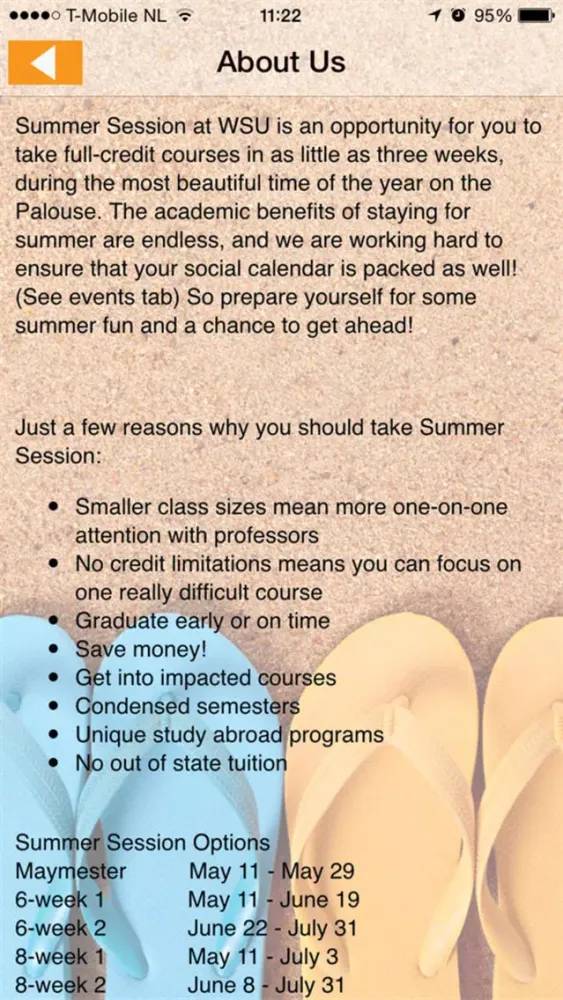 ภาพหน้าจอของ WSU Summer Session