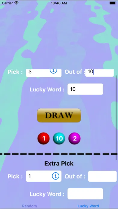 Tangkapan skrin Lucky Lottery Numbers