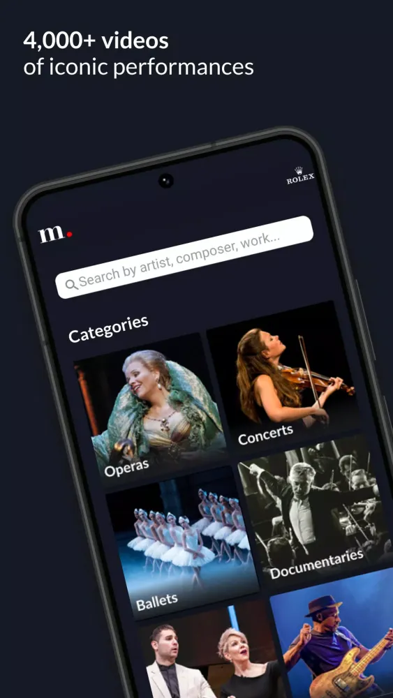 Zrzuty ekranu medici.tv: classical music