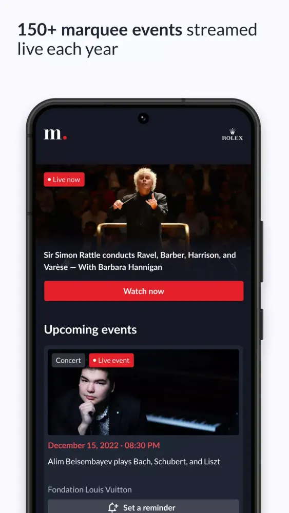 Zrzuty ekranu medici.tv: classical music