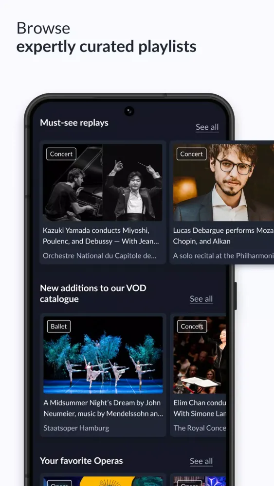Zrzuty ekranu medici.tv: classical music