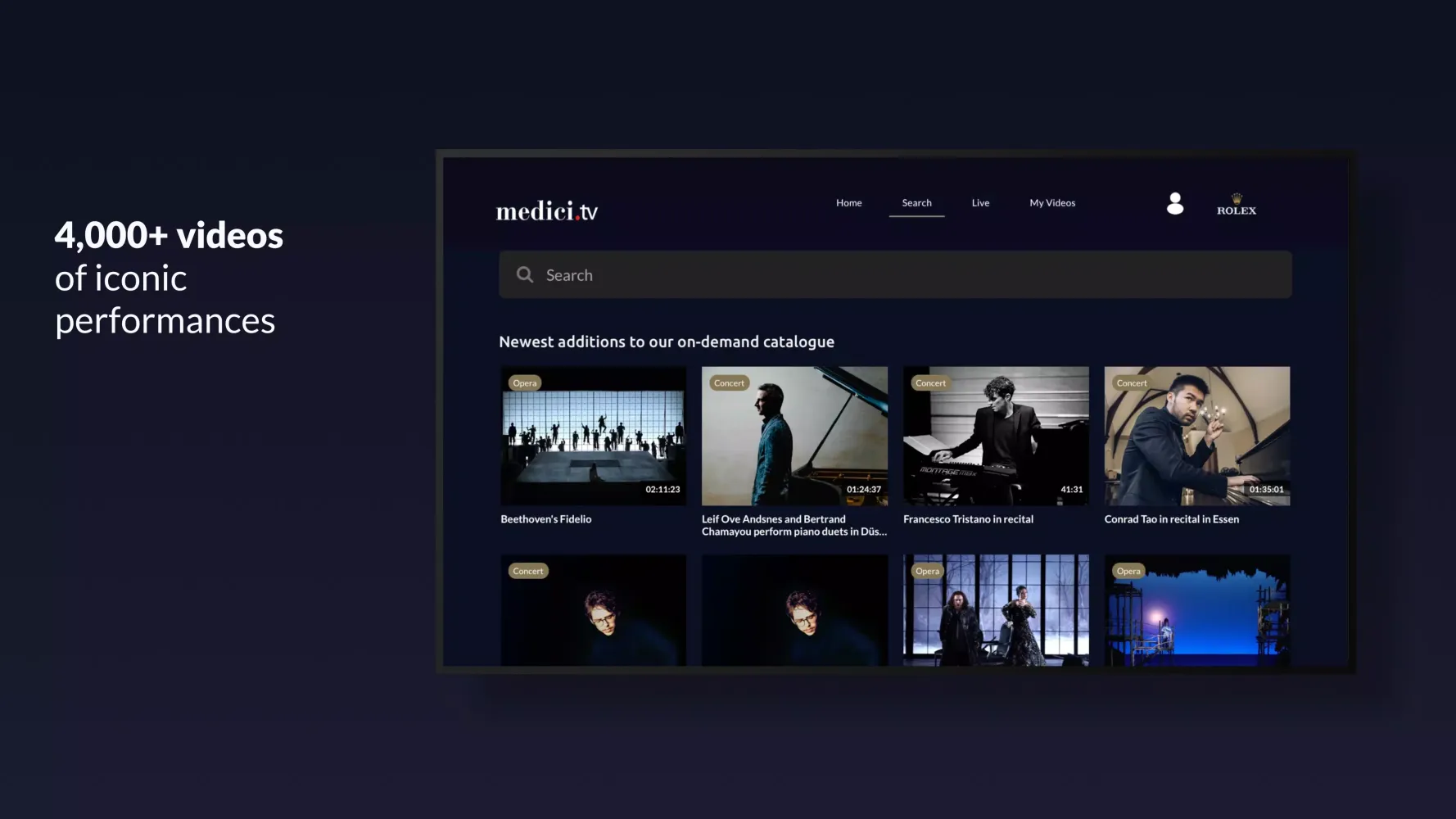 Zrzuty ekranu medici.tv: classical music