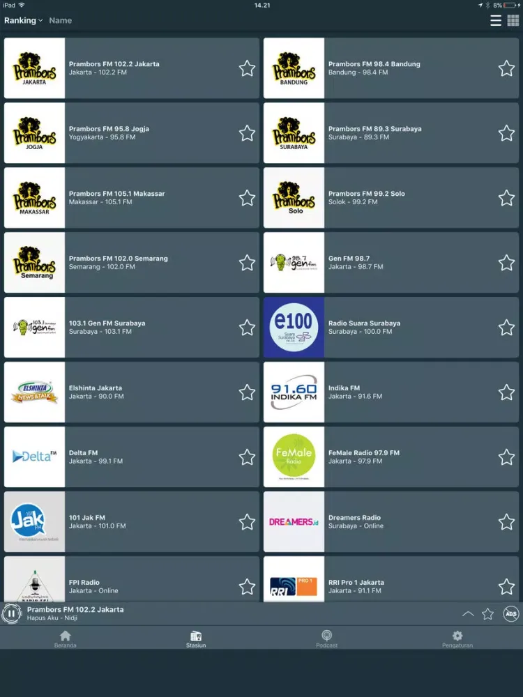 ภาพหน้าจอของ Radio Indonesia - Music & News iPad 
