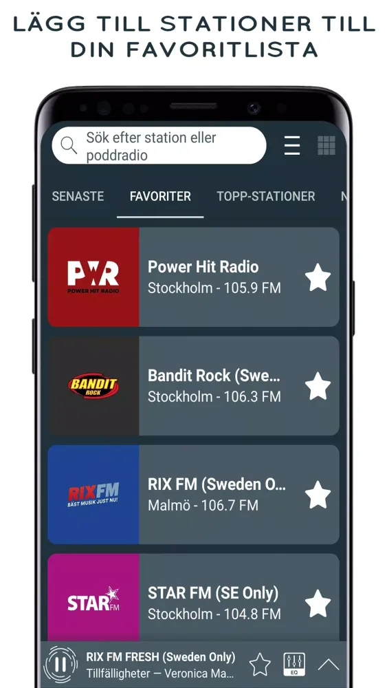 Captures d'écran de Sveriges Radio Online