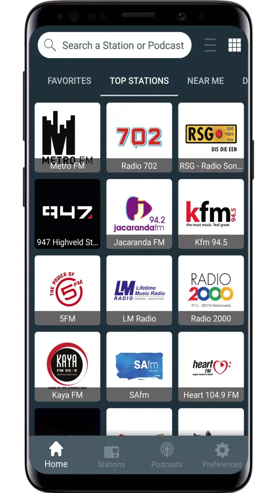 Tangkapan skrin Radio South Africa Online