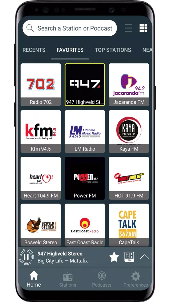 Tangkapan skrin Radio South Africa Online