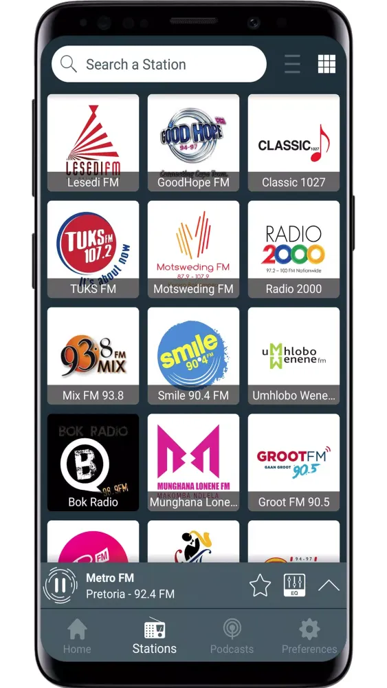 Tangkapan skrin Radio South Africa Online