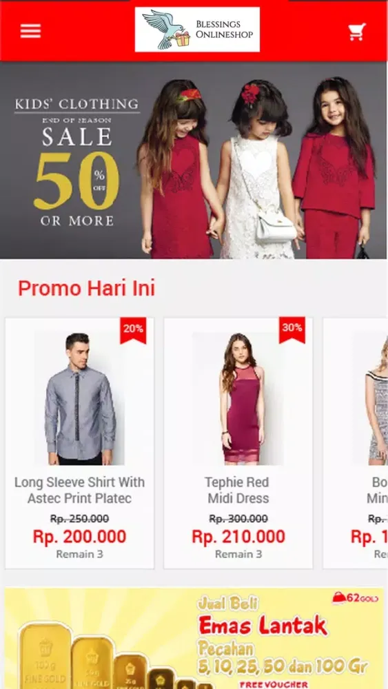 Captures d'écran de Blessings Online Shop