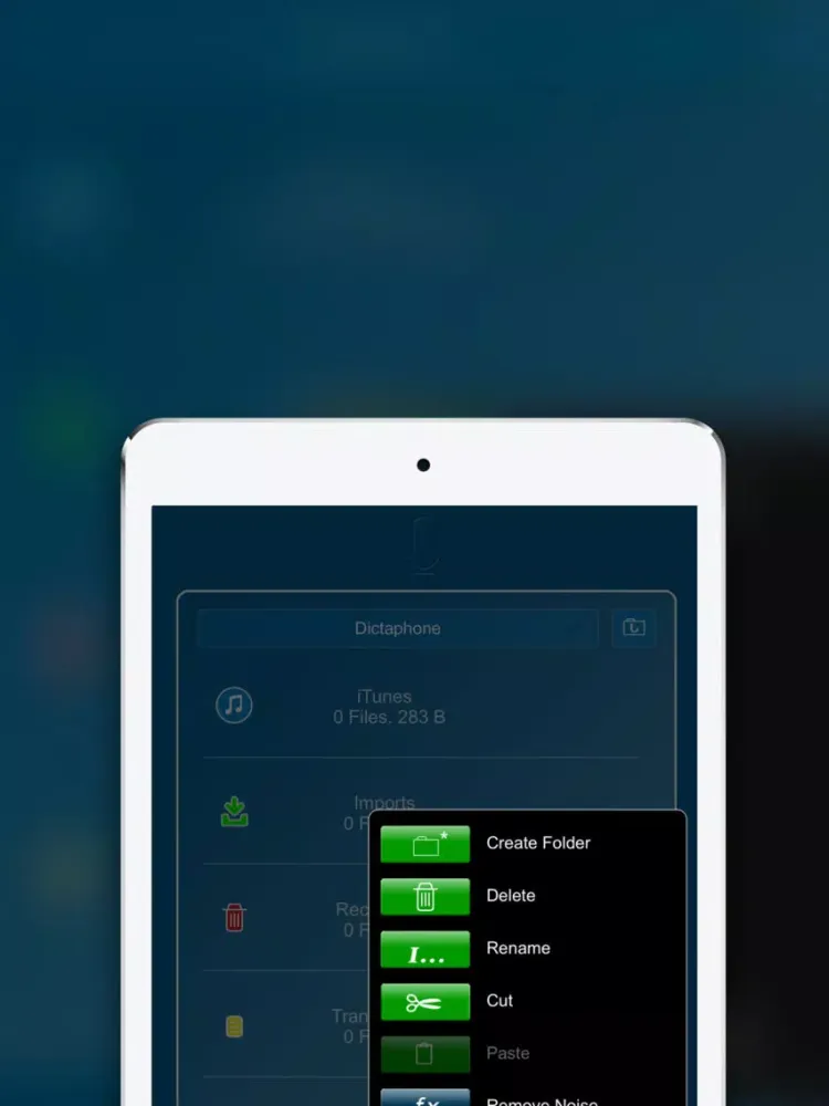 ภาพหน้าจอของ Dictaphone iPad 