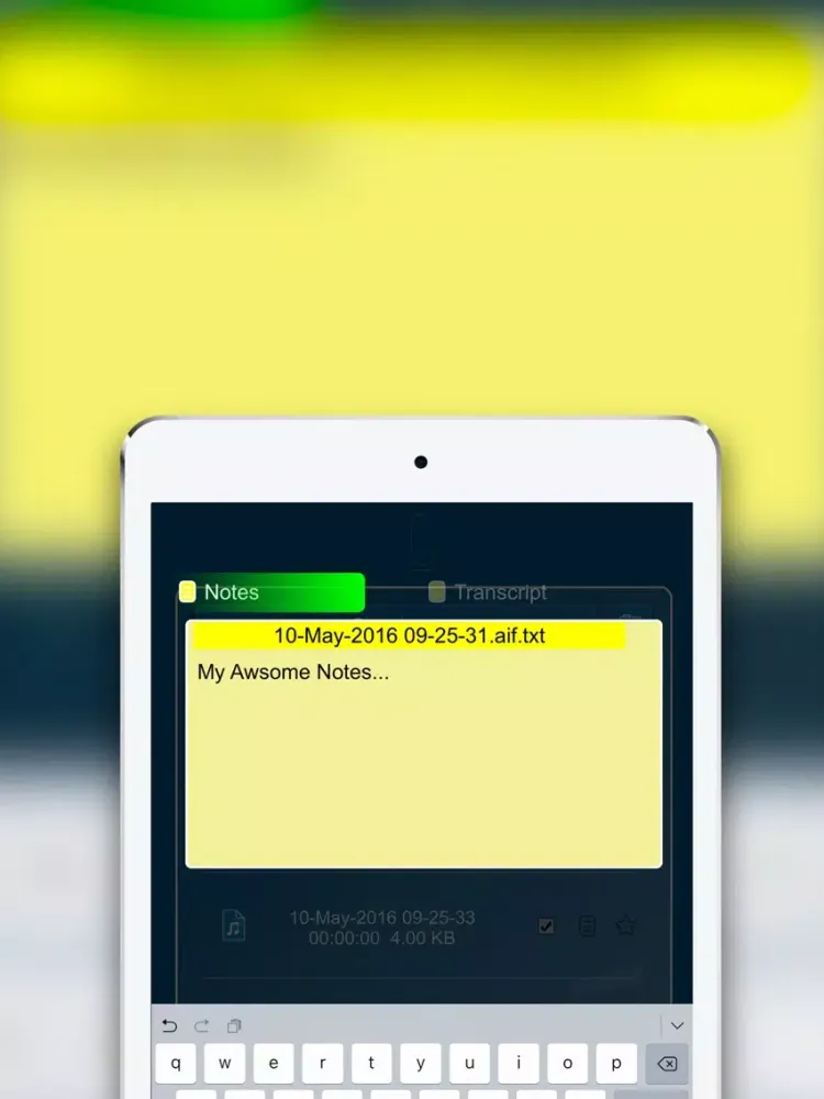 ภาพหน้าจอของ Dictaphone iPad 
