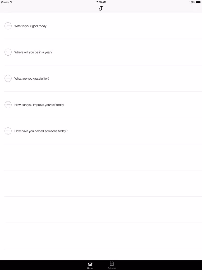 Journily iPad  سکرین شاٹس