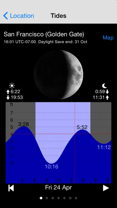 Capturas de tela do Tide Table Chart