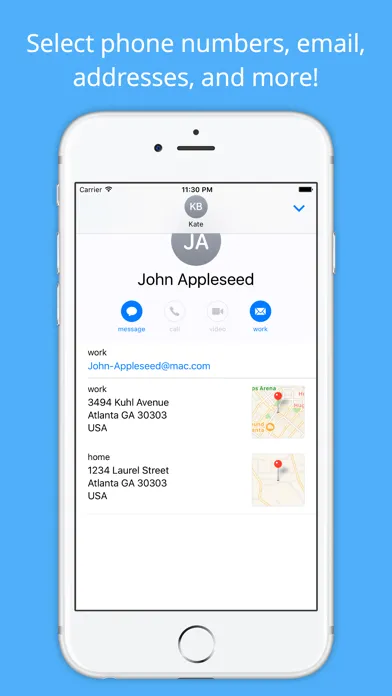 ภาพหน้าจอของ Contacts for iMessage