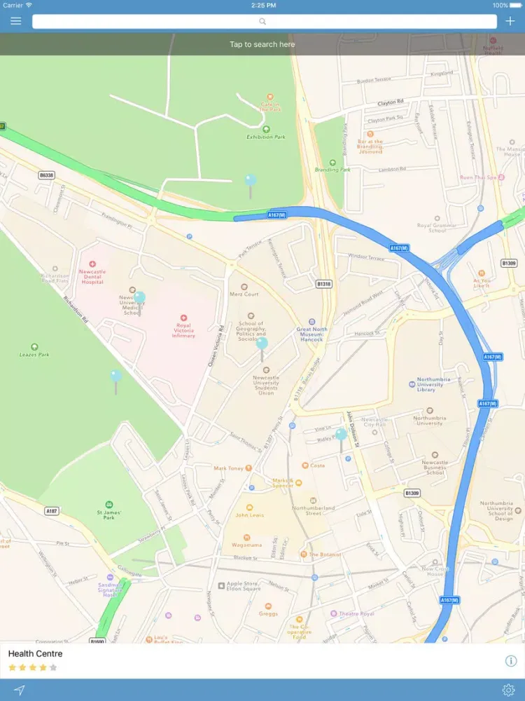 Ảnh chụp màn hình của C-Card Condom Finder iPad 