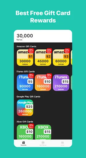 Captures d'écran de AppNana: Gift Cards Rewards