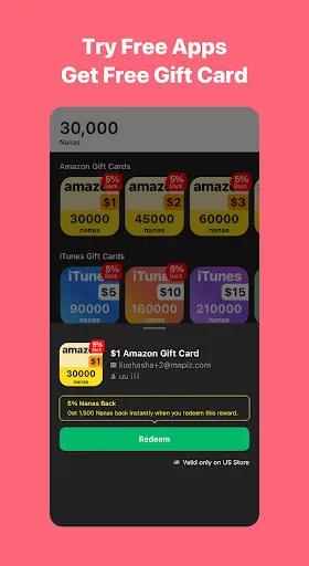 Captures d'écran de AppNana: Gift Cards Rewards