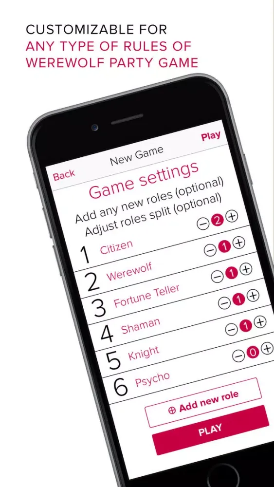 Anyplace Werewolf party app. Werewolf / Mafia game Screenshots