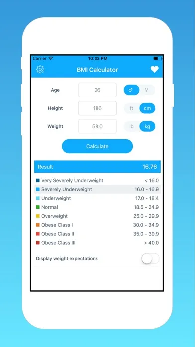 Screenshot di BMI with Weight Expectations