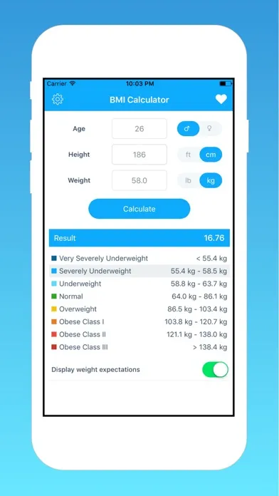Screenshot di BMI with Weight Expectations