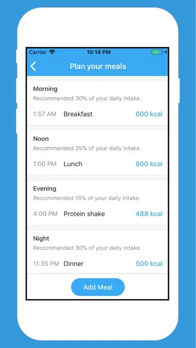 Calories Planner Screenshots
