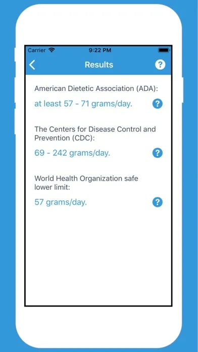 ภาพหน้าจอของ Protein Intake Calculator