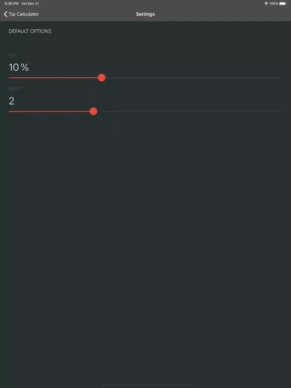Minimalist Tip Calculator iPad  Screenshots