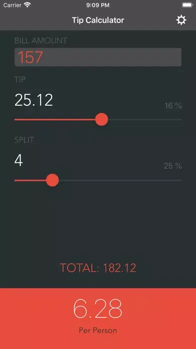 Minimalist Tip Calculator Screenshots