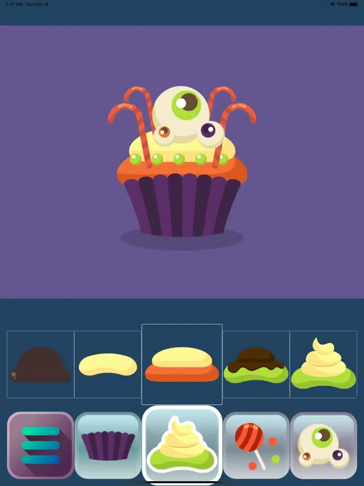 Tangkapan layar Halloween Cakes iPad 
