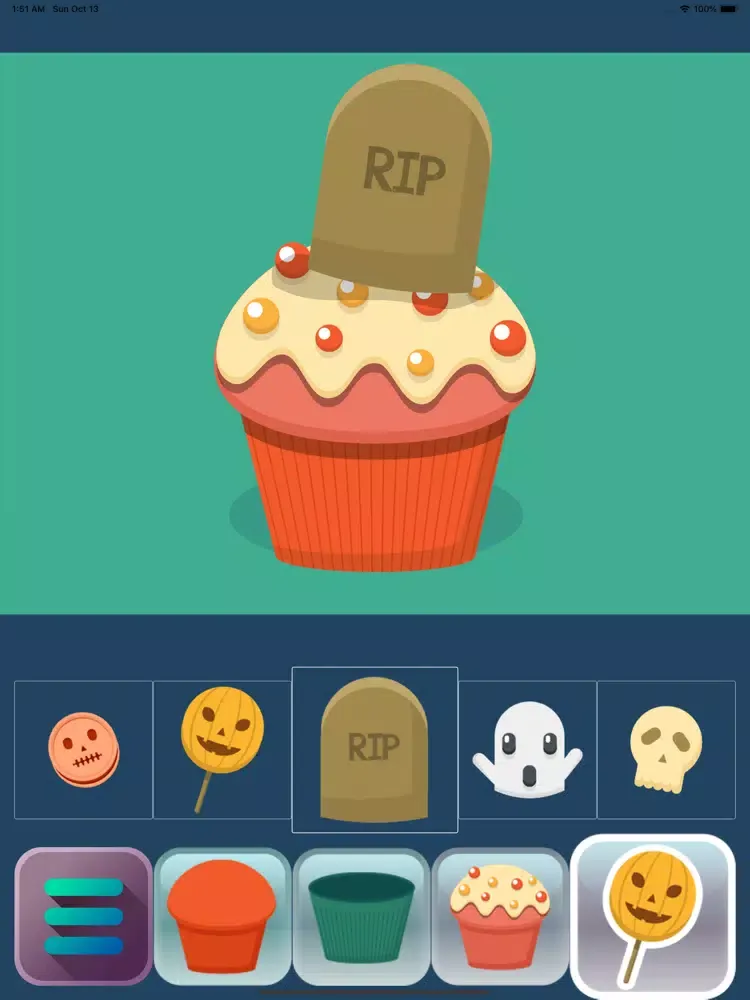 Tangkapan layar Halloween Cakes iPad 