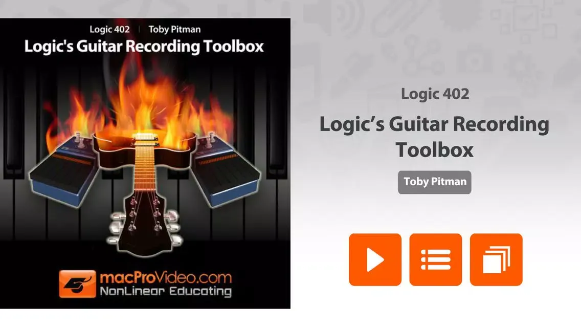Captures d'écran de Course For Logic's Guitar Recording Toolbox