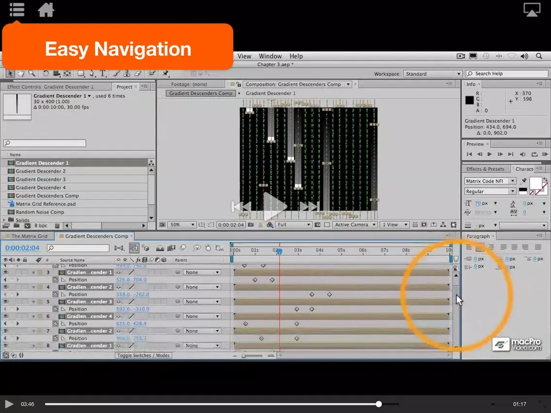 Capturas de tela do Course For After Effects Particle Playground iPad 